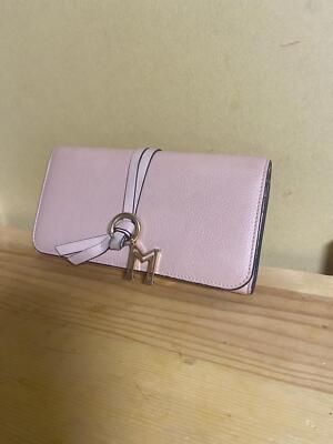 Chloe Alphabet M Charm Pink Leather Long Wallet Purse