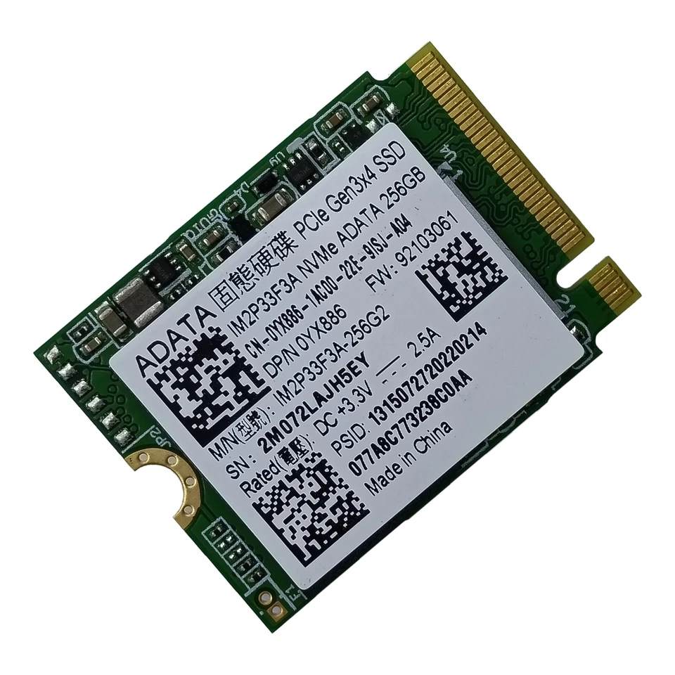 NEW 0YX886 ADATA IM2P33F3A PCLe Gen3*4 M.2 2230 SSD 256GB IM2P33F3A-256G2 - Image 2 of 4