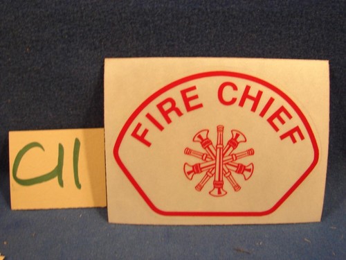 C11 FIRE FIGHTER REFLECTIVE HELMET CAR TRUCK WINDOW STICKER RED FIRE CHIEF