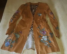 Runway Vintage Raro Archivio Roberto Cavalli 2003 Tattoo pelle cappotto trench