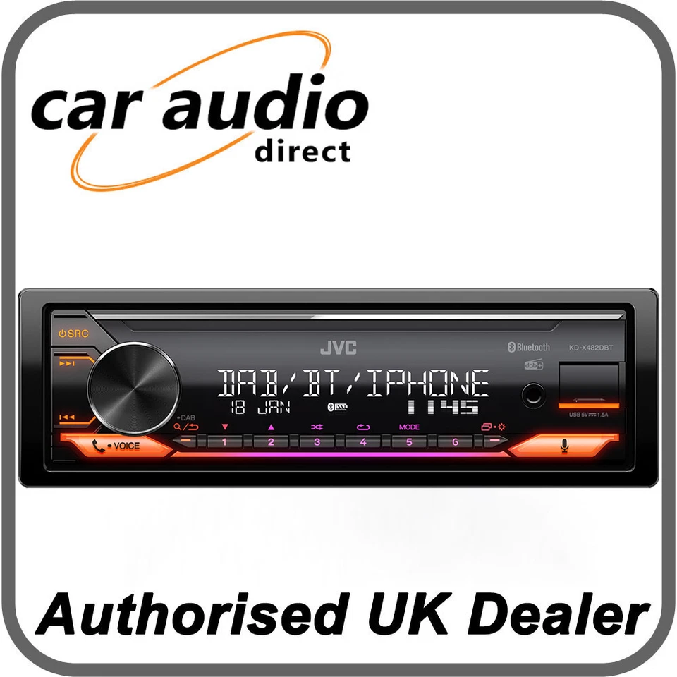 JVC KD-X482DBT Mechless Digital Media Receiver with Bluetooth Front USB/AUX DSP - Image 4 of 4