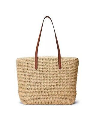 Lauren Ralph Lauren＊Crochet-Straw Medium Whitney Tote Lauren RALPH LAUREN Crochet-Straw Medium Whitney Tote