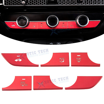 Red Sporty Race Style AC Climate Control Overlay Decor For Civic 11th Gen 2022+