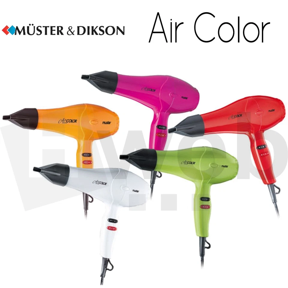 Muster Air Color Asciugacapelli Colorato per Parrucchieri Professionale 2000W