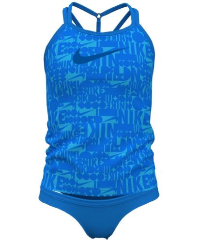 Nike Big Girls Retro Flow T-Crossback Tankini Swimsuit, 2 Piece Set - Photo Blue