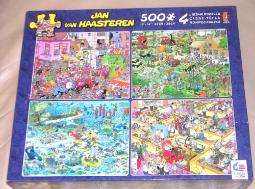 NEW HTF Set 4 Parade Farming Deep Sea Office Jan Van Haasteren 500 Piece Puzzle - Picture 1 of 15