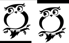 Tribal Owl Silhouette TWO Black Vinyl Decals Car Truck Windows Laptop Notebook