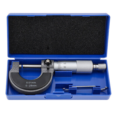 Outside Micrometer 0-25mm 0.01mm Metric External Caliper with Zero Wrench Metric