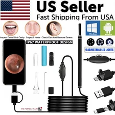 LED Ear Endoscope HD Otoscope Ear Wax Cleaning Camera Tool Cleaner Removal Kit