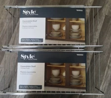 2x Style Selections Expandable Shelf Chrome Finish