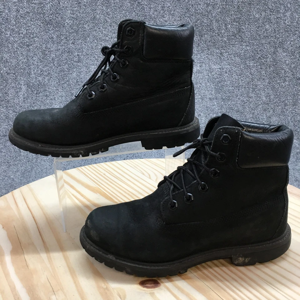 Botas Timberland para mujer 7,5 M 6 pulgadas premium impermeables cuero negro punta de acero Foto 2 de 4