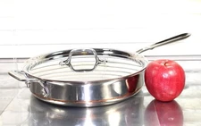 Unused All Clad Copper Core 3 qt 5-ply Polished Stainless Saute Pan Skillet Pot