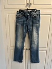 Vigoss Slim Boot Heritage Fit Jeans Womens S10 L32 Rhinestones Sequins