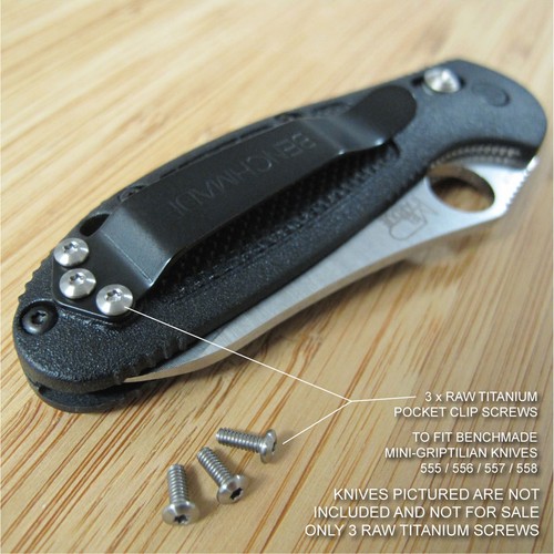 Benchmade 555 557 Mini Griptilian Replacement RAW Titanium Pocket Clip