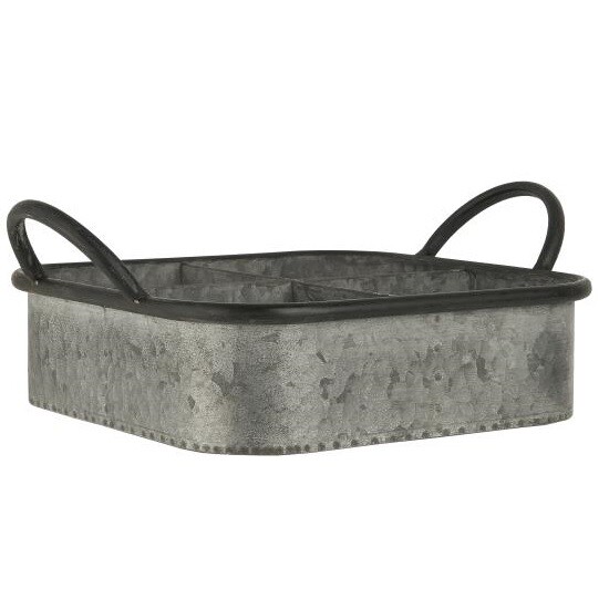 Quadratisches Metalltablett FüR Den Garten Mit 4 RäUmen Von Ib Laursen-image