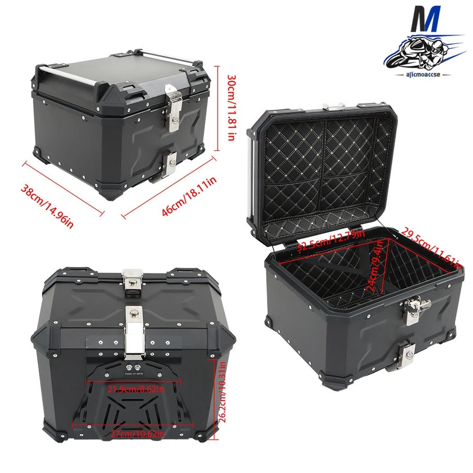 55L Top Case Tail Box Luggage & Motorcycle 36L Side Case Hard Saddlebag New - Image 2 of 4