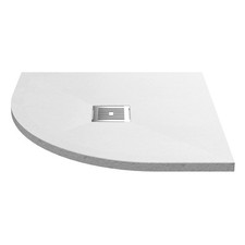 Hudson Schilf 800 mm Wei&szlig;schiefer Slimline Viertelkreis Duschwanne