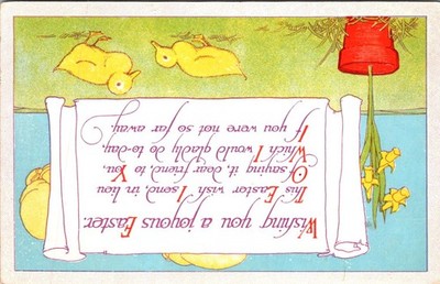 Wishing you a joyous Easter , cartoon , poem