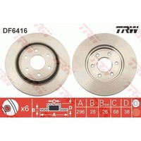 2X TRW DF6416 Bremsscheibe
