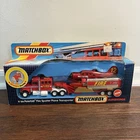 1987 Vintage Matchbox K-134 Peterbilt Fire Spotter Plane Transporter Truck Toy