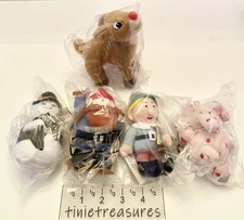 Rudolph Island of Misfit Keychains Christmas Lot of 7 Plush Tags 7" Stuffins