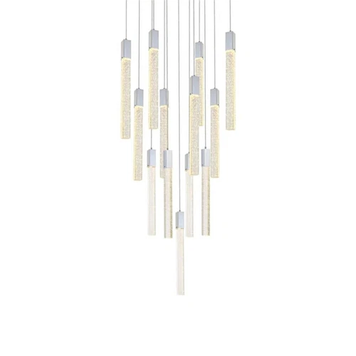 Elegant Lighting Weston 13-Light Modern Metal and Crystal Pendant in Chrome - Picture 4 of 8