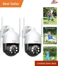360  Outdoor Security Cameras - 2K WiFi, Motion Detection  Night Vision