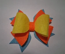 Girls, Classic Double Stacked Banquet  Hair Bow Clips Hair Accessories