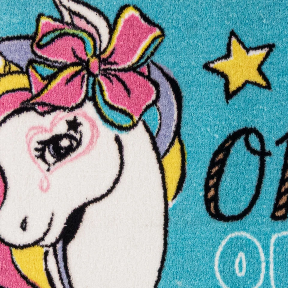 Alfombra juvenil antideslizante de felpa azul inspiradora única en su clase 3x5 Foto 4 de 4