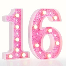 16th Birthday Decorations For Girls Pink Light Up Numbers Sweet 16 Party Gift