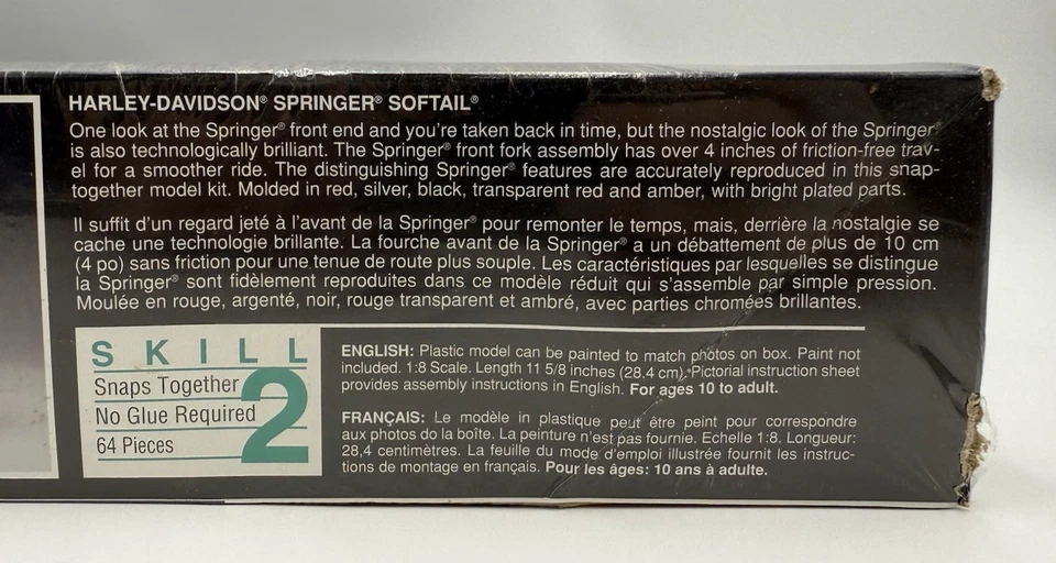 Revell SnapTite Harley Davidson Softail 1:8 Model Kit #7303 (1995) ~ New - Image 4 of 4