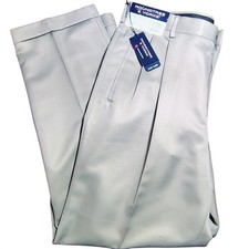 Roundtree Yorke Nano Tech Khaki pleated Dress Pants 36x32 Wrinkle Resistant