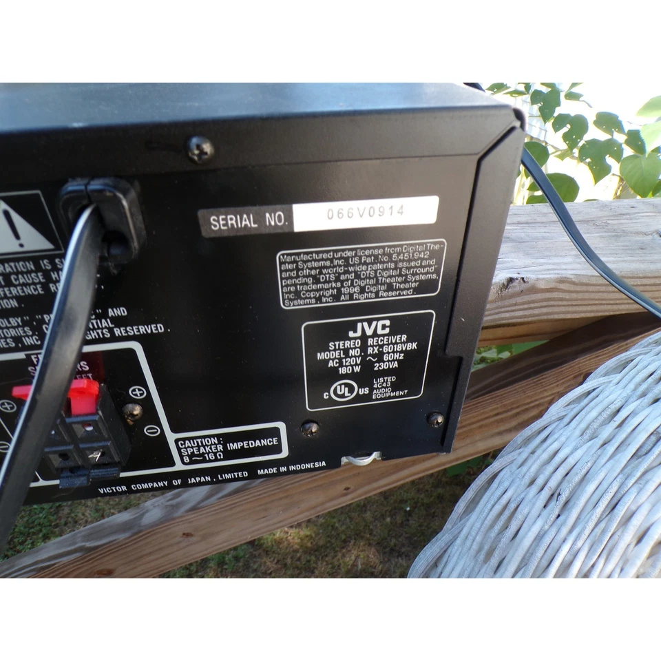 JVC RX-6010VBK Audio/Video Control Receiver Stereo Home Theater System Powers On - Image 3 of 3