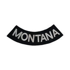 MONTANA Rocker Patch - 10" x 2.625" Large Black & Silver Biker Vest Jacket DIY