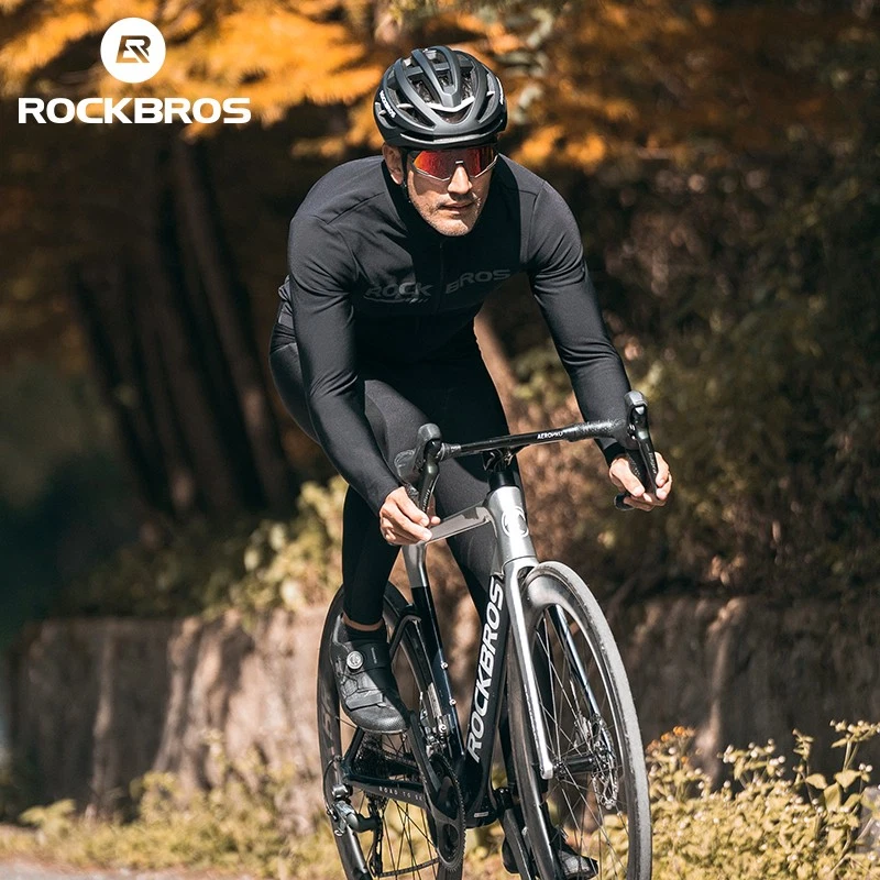 ROCKBROS 男式骑行服套装透气秋冬长袖运动 — 第 3/4 张图片