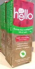 hello Kids' Fluoride Free Toothpaste - Watermelon - 4.2oz 2-PACK 8-2026
