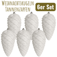 Weihnachtskugeln 6Er Set Outdoor Tannenzapfen Kugeln Christbaumkugeln Weiß