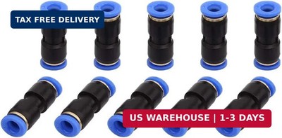 SNS Push to Connect Straight 1/4'' Tube OD Plastic Union Pipe Tube Fitting Straig