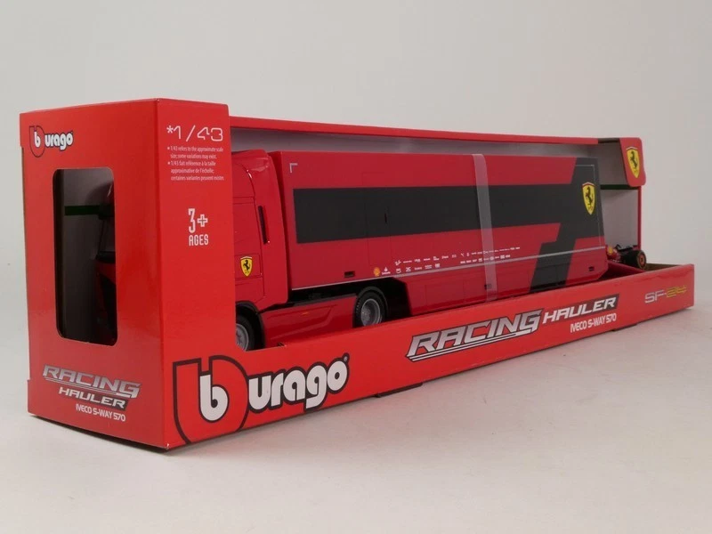 Burago Hauler Iveco S-WAY 570 + F1 Ferrari SF-24 #16 Leclerc 2024 1/43 18-36867 - Immagine 3 di 4