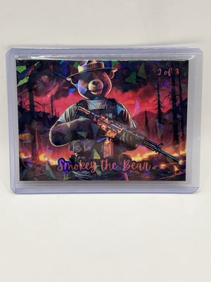 Smokey The Bear 2 Of 3 Cracked Ice Novelty Card