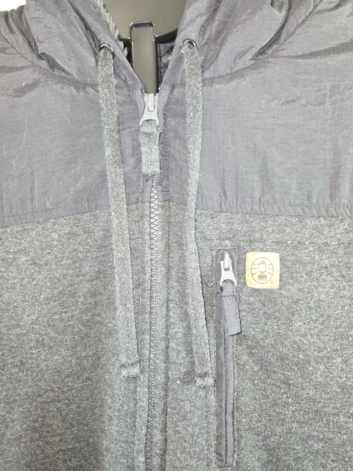 Chaqueta grande Coleman Sherpa forrada con capucha cordón cremallera completa negra brezo Foto 3 de 4