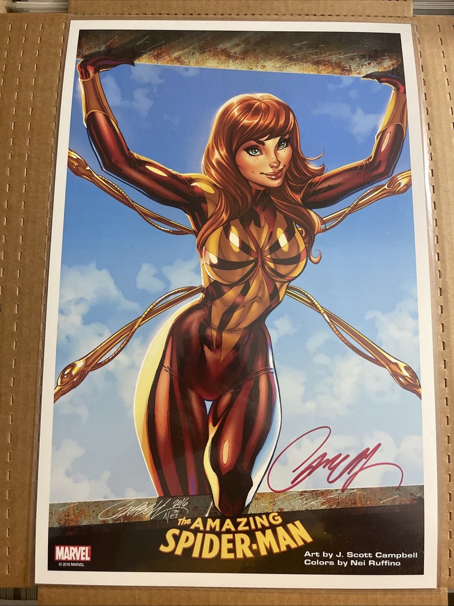 ジャンベ （ジェンベ） ママディ・ケイタ サイン入り J SCOTT CAMPBELL MARY JANE IRON SPIDER SPIDER-MAN 11x17 SIGNED ART