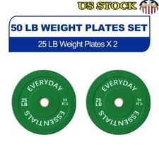 Olympic Bumper Plates Pair Set High Density Rubber Weightlifting Gym Equipment