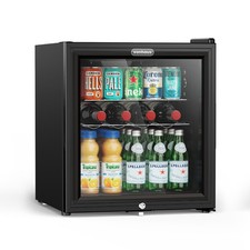 VonHaus Drinks Fridge 43L Table Top with Reversible Glass Door, Lock & Keys
