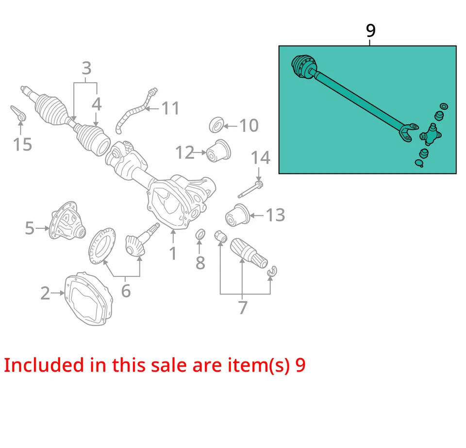 FRONT DRIVE SHAFT 4 DOOR EXC. SPORT TRAC FITS 02-05 EXPLORER 9787486 - Image 4 of 4