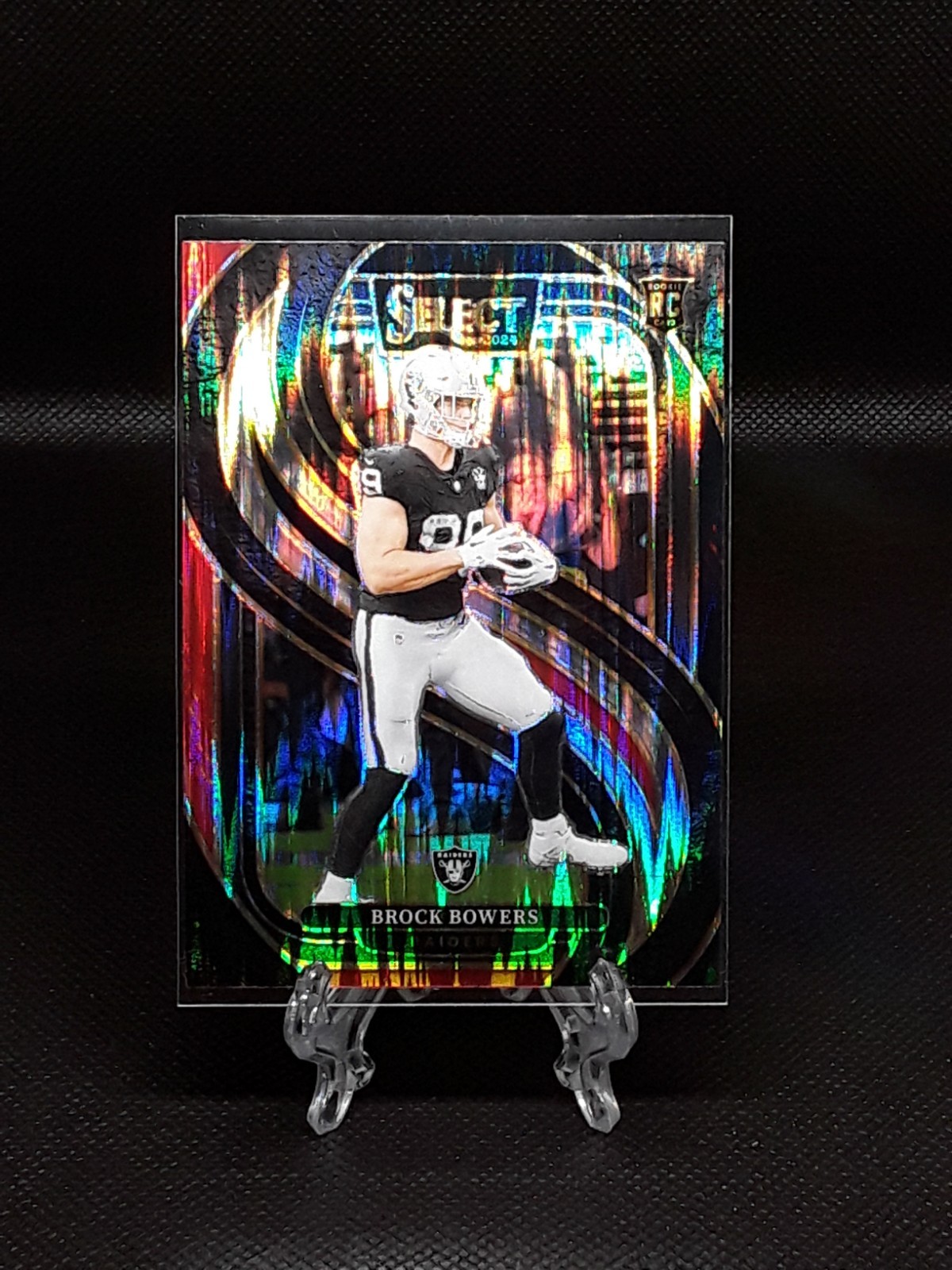 2024 Panini Select #118 Brock Bowers RC Black & Red Shock Prizm Raiders NFL 