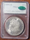1885-O Morgan Silver Dollar PCGS Graded MS64 RATTLER OGH! with Green CAC Sticker