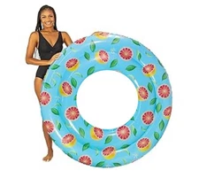 PoolCandy 42" Large Blue Pink Orange Grapefruit Pool Tube Durable Floatie NEW