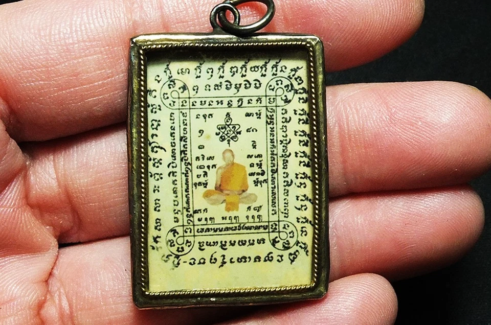 Phra LP Tim Wat Lahanrai Picture Thai Buddha Amulet protection talisman - Image 3 of 4