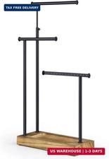 Carbonized Black Jewelry Organizer Stand, Tall Necklace Holder